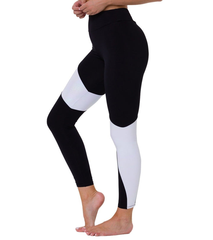 Onzie Asymmetrical Block Legging 2241 - Black/Unicorn - side view