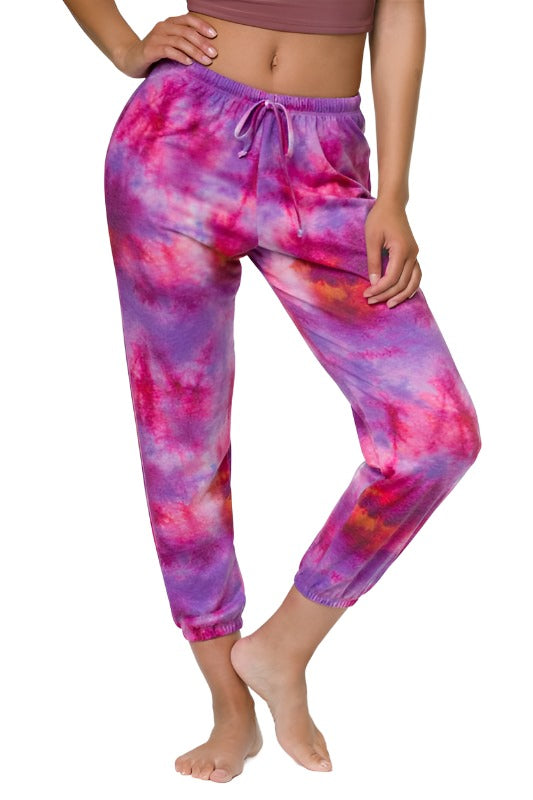 Onzie Flow WEEKEND SWEATPANT 2243 - NIrvana Tie Dye - front view