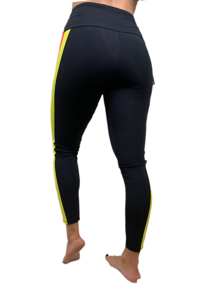 Onzie Flow Speed Midi Legging 2242 - Citron Combo  - rear view