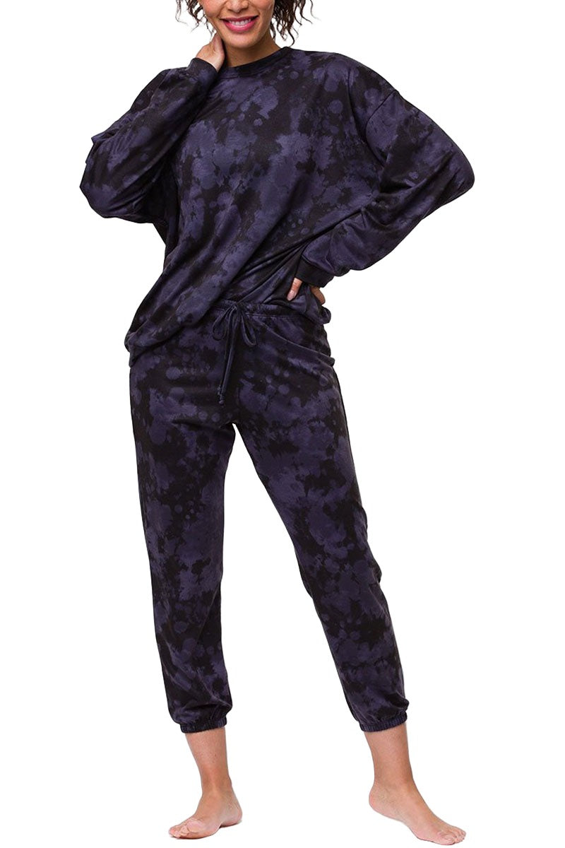 Onzie Flow Fleece Sweatpant 2256 - Amtheyst Tie Dye - front view