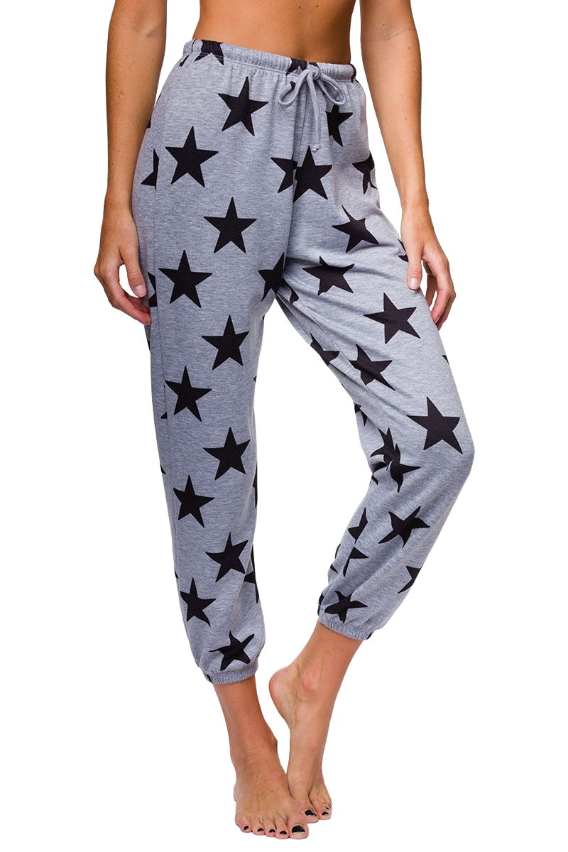 Onzie Weekend Fleece Sweat Pant 2256 - Black Star - Front View