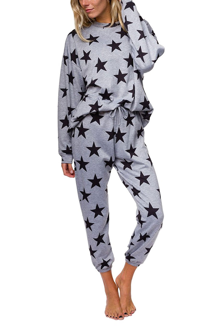Onzie Weekend Fleece Sweat Pant 2256 - Black Star - Front Full View