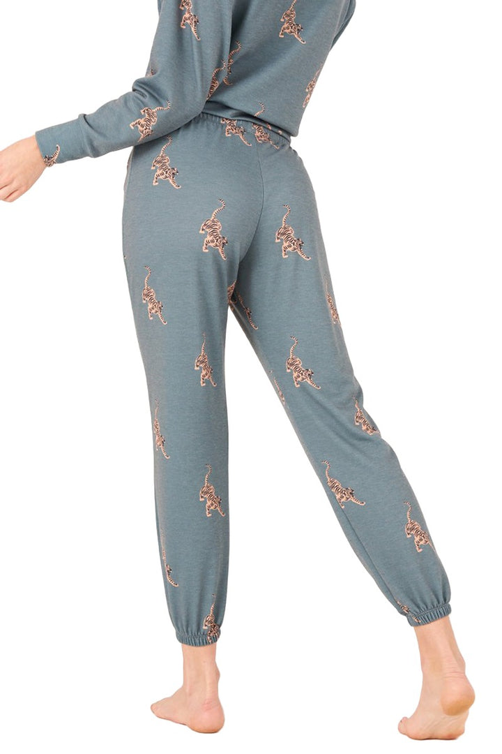 Onzie Weekend Fleece Sweat Pant 2256 - Pale Cacti Tiger - Back View