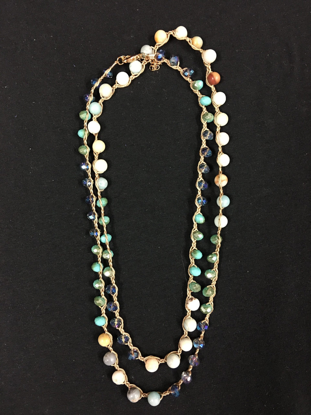 Smooth Stone Knotted Amazonite Necklace