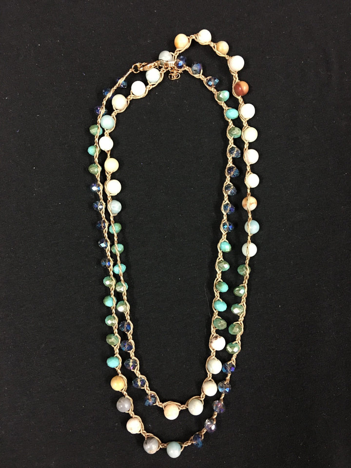 Smooth Stone Knotted Amazonite Necklace
