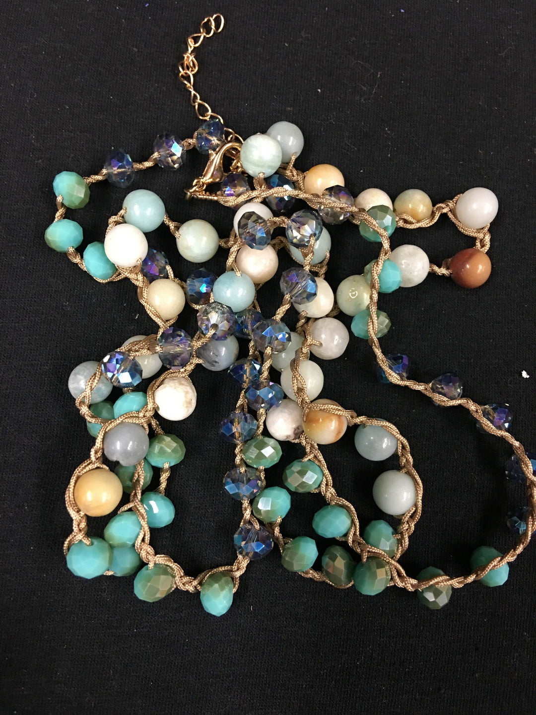 Smooth Stone Knotted Amazonite Necklace