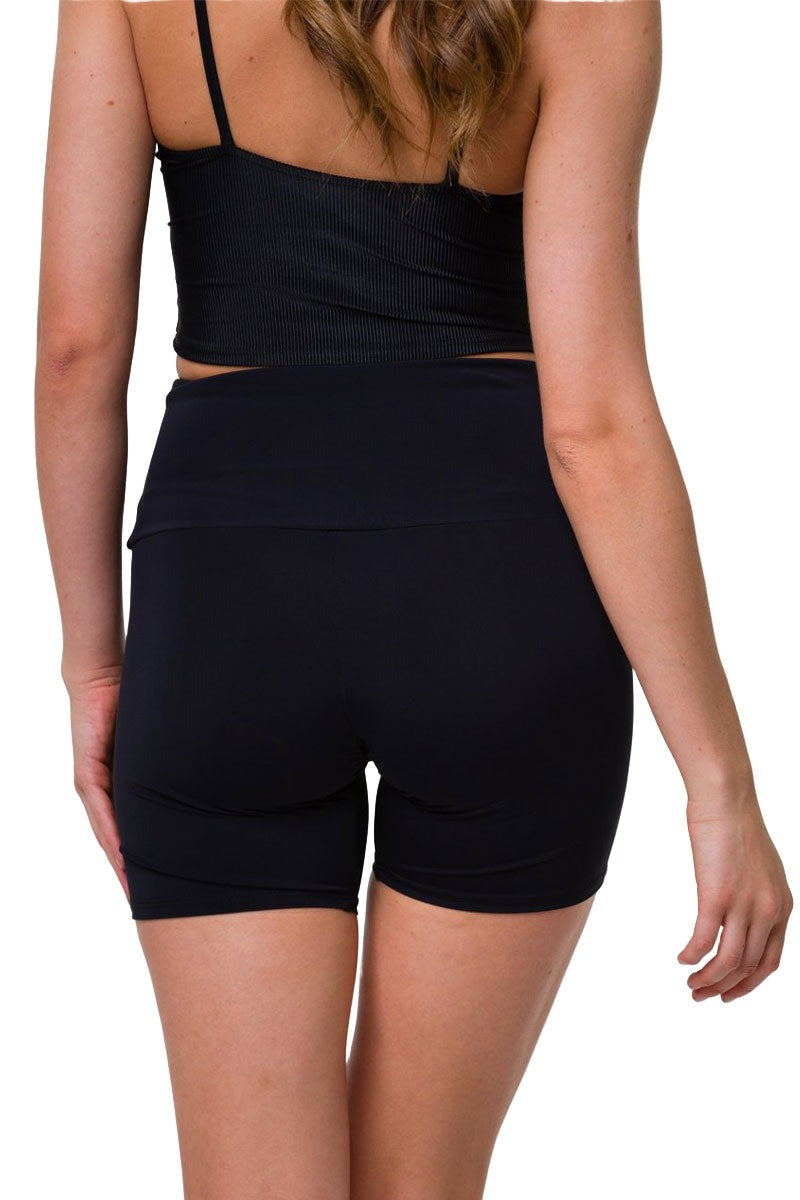 Onzie High Rise Bike Shorts 2262 Mini Biker Short - Black - rear view