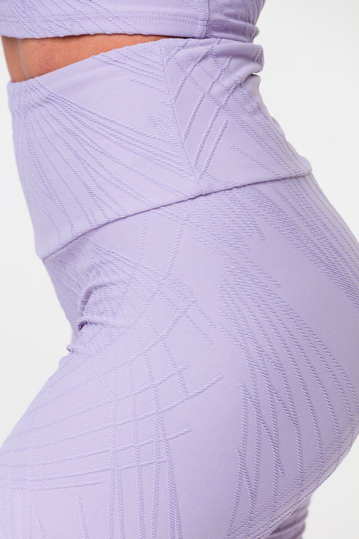 Onzie High Rise Mini Biker Short 2262 Selenite - Lavender Grey Selenite - Rear View