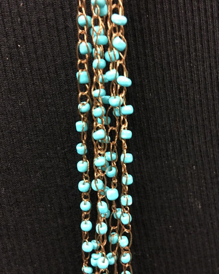Multi Strand Beaded Necklace Turquoise Beads 
