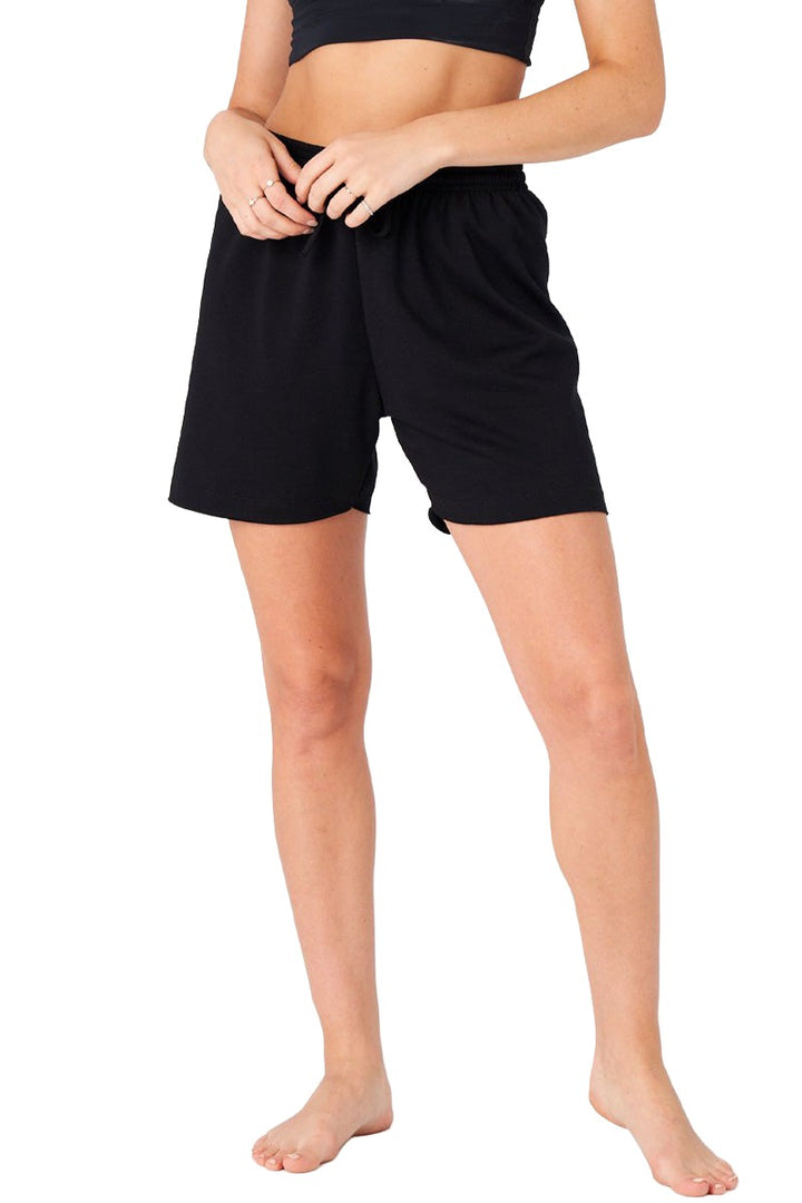Onzie Yoga Fleece P.E. Shorts 2272 - Black - Front View