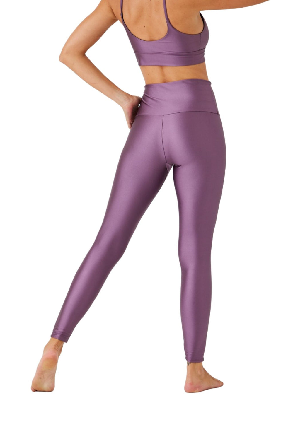 Onzie Flow Shiny Liquid Legging 2273 - Mauve Liquid - Back View