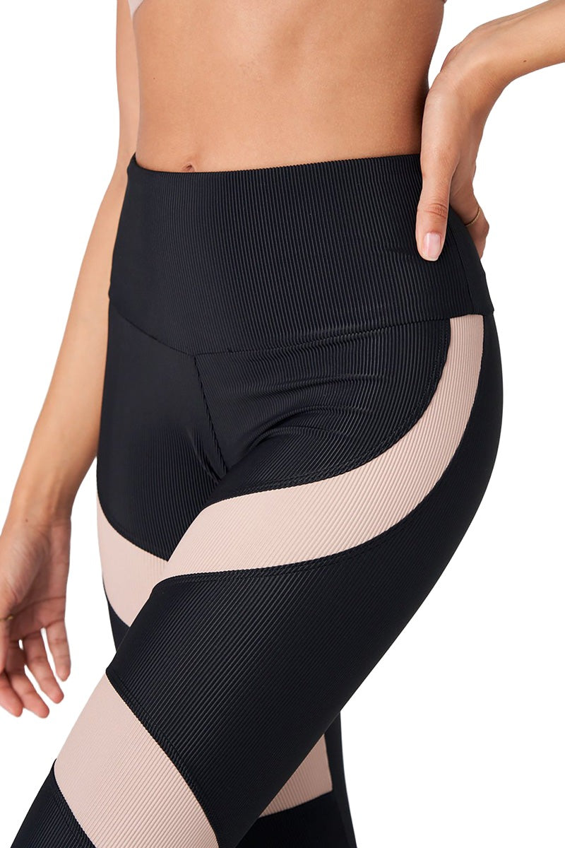 Onzie Flow Cadence Legging 2274 - Black Toast Rib