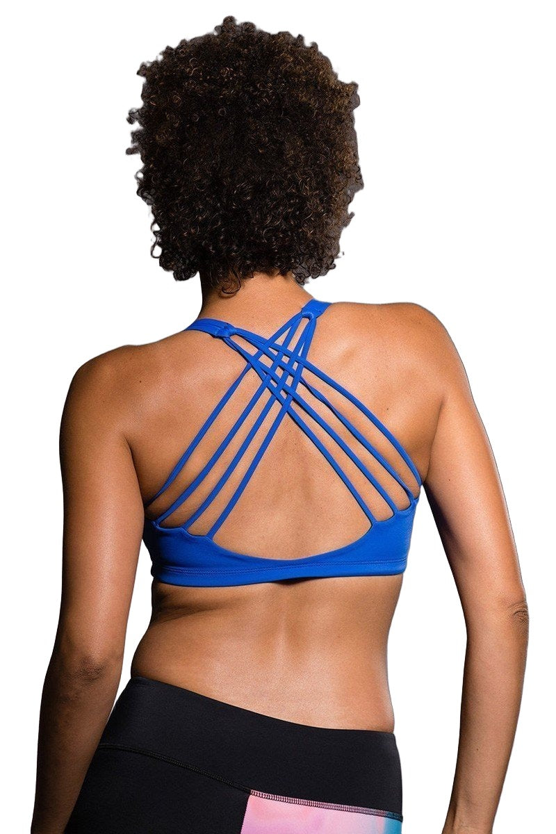 onzie hot yoga chic bra - deep royal blue