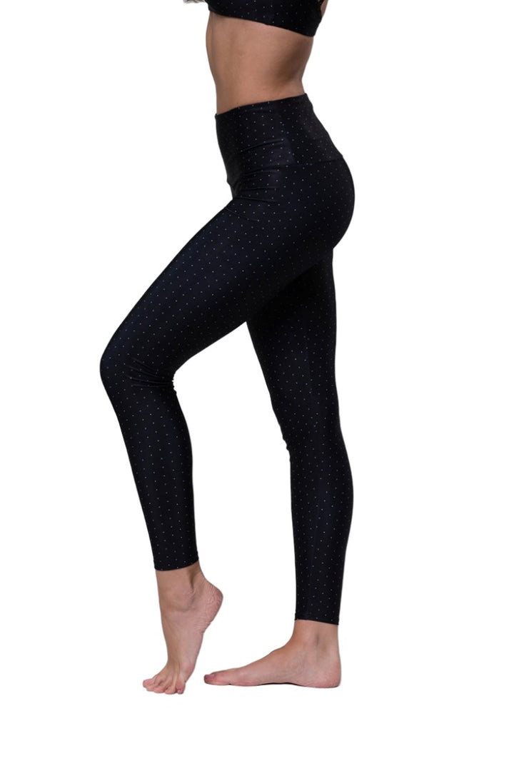 Onzie Hot Yoga High Rise Legging 228 - Dots - side view
