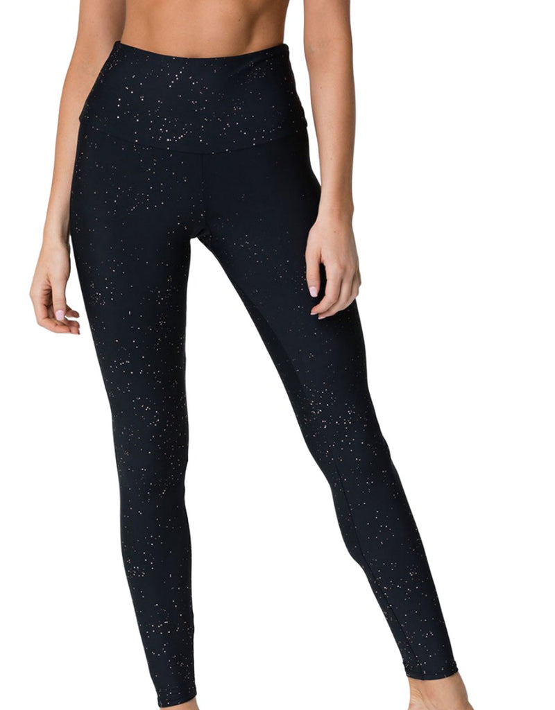 Onzie Hot Yoga High Rise Legging 228 - Gold Dust - front view