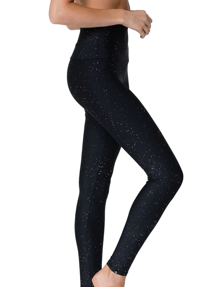 Onzie Hot Yoga High Rise Legging 228 - Gold Dust - side view