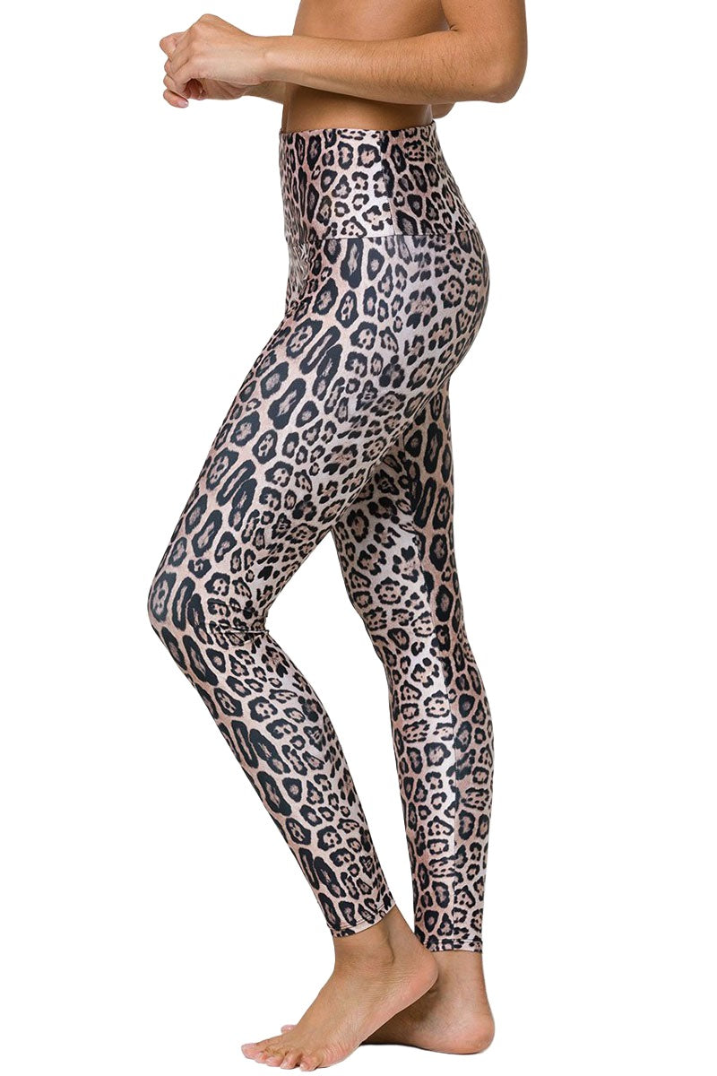 Onzie Hot Yoga High Rise Legging 228 - Leopard - side view