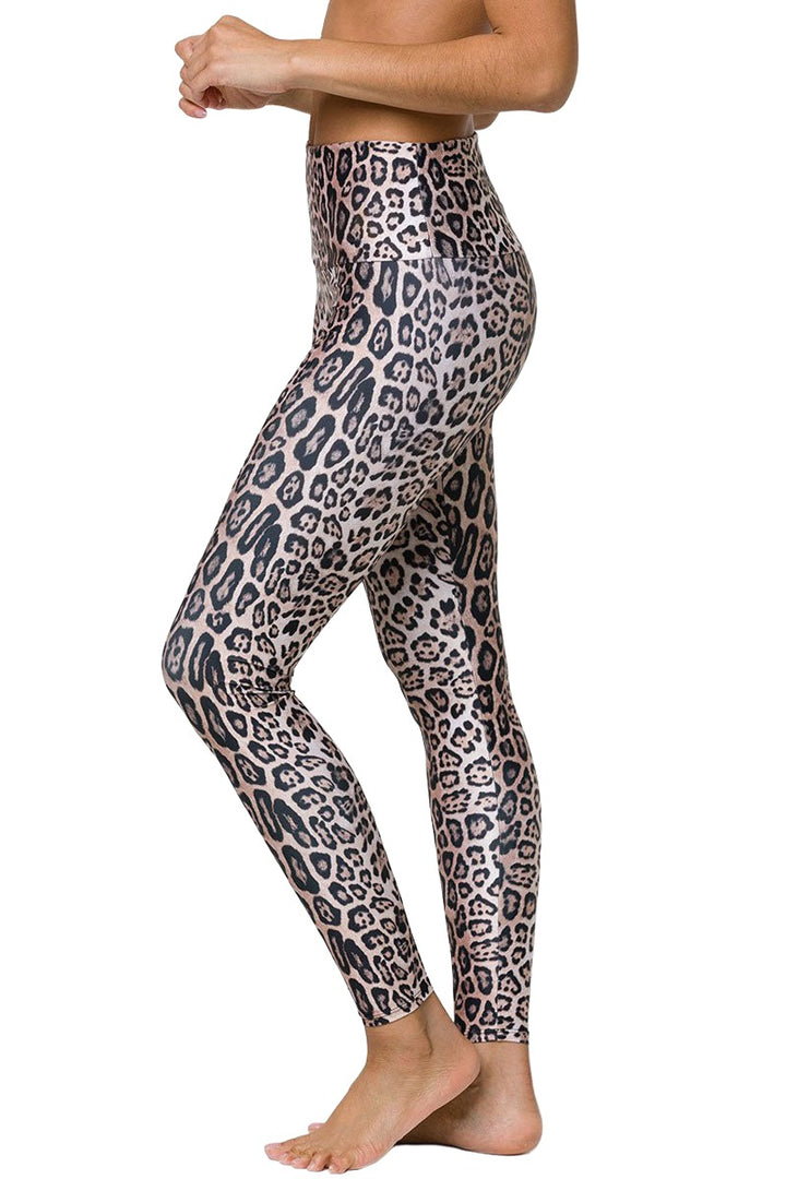 Onzie Hot Yoga High Rise Legging 228 - Leopard - side view
