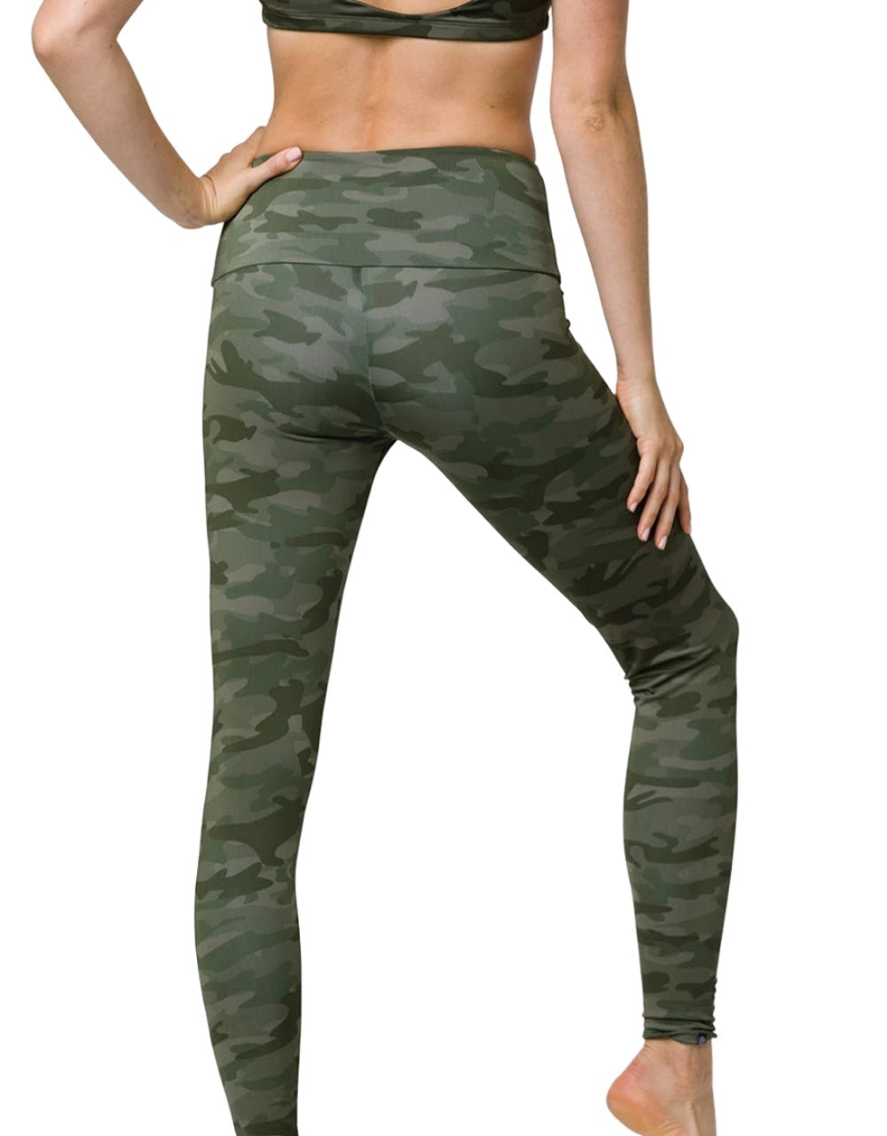 Onzie Hot Yoga High Rise Legging 228 - Moss Camo - rear view
