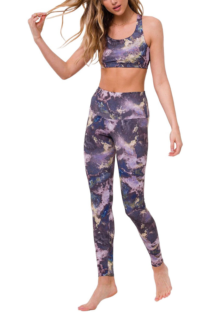 Onzie Hot Yoga High Rise Legging 228 - Purple Marble - front alt  view