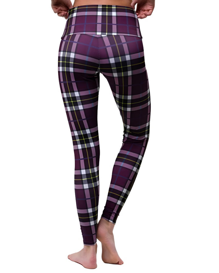 Onzie Hot Yoga High Rise Legging 228 - Plaid - Back View