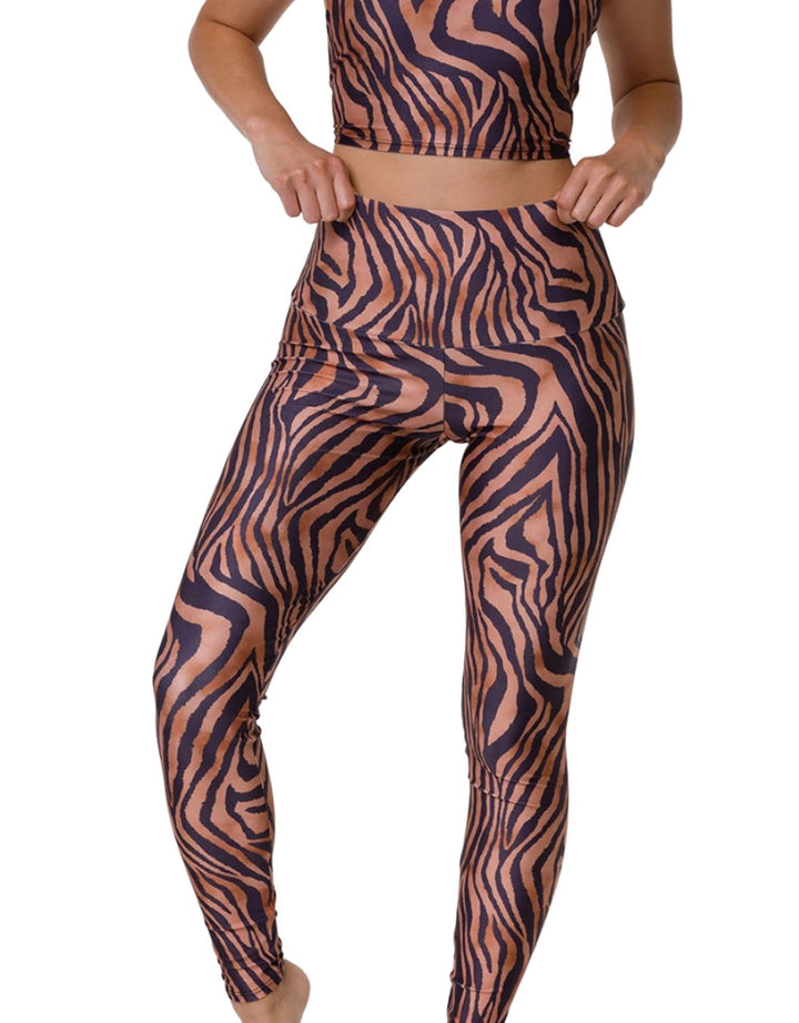 Onzie Hot Yoga High Rise Legging 228 - Tiger - front  alt view