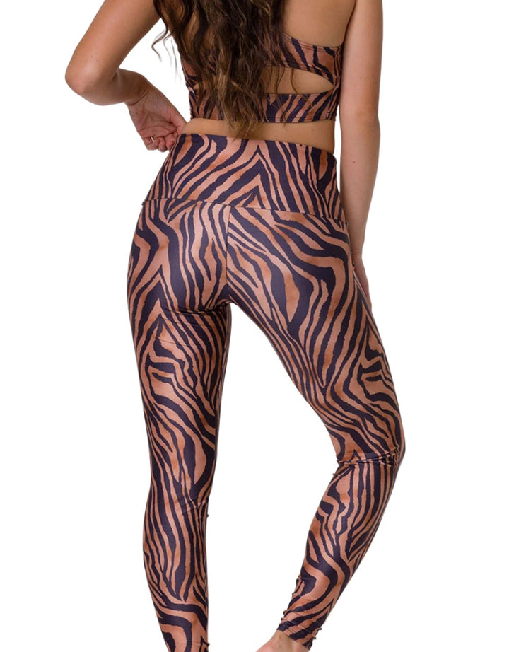 Onzie Hot Yoga High Rise Legging 228 - Tiger - rear  view