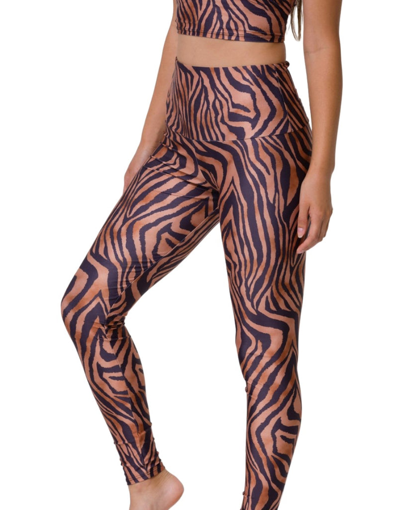 Onzie Hot Yoga High Rise Legging 228 - Tiger - front  view