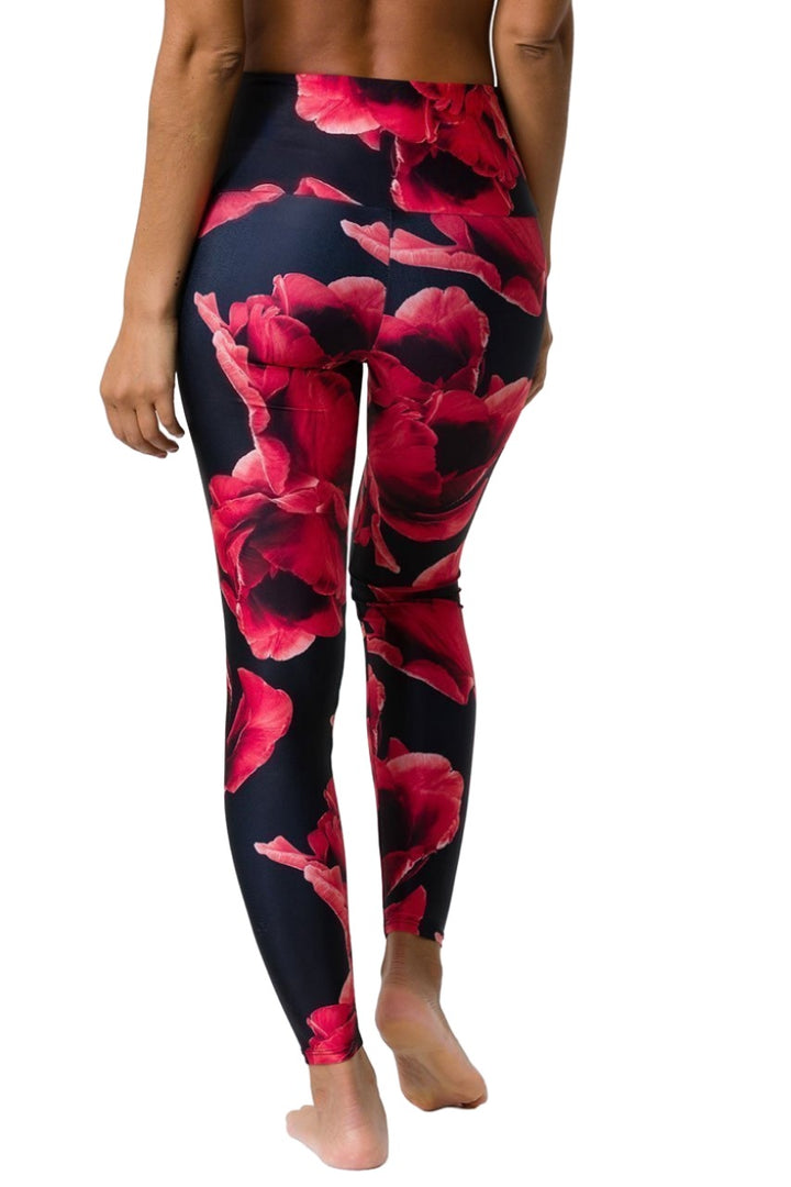 Onzie Hot Yoga High Rise Legging 228 - Volcanic Flower - Back View