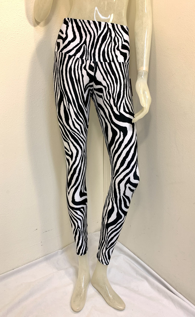 Onzie Hot Yoga High Rise Legging 228 - B/W Tiger - front view