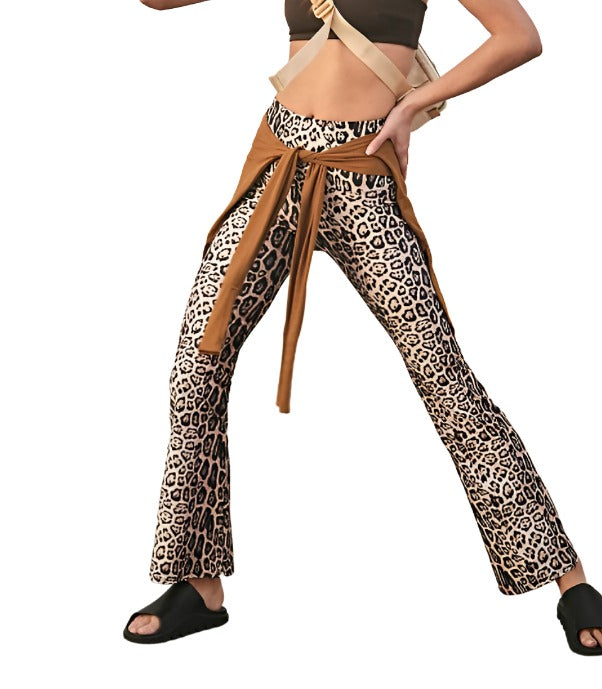Onzie Studio Flare Pant 2284 - Onzie Leopard - Rear View