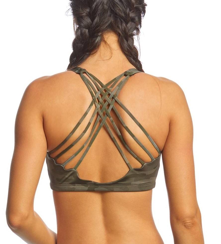 onzie hot yoga moss camo chic bra