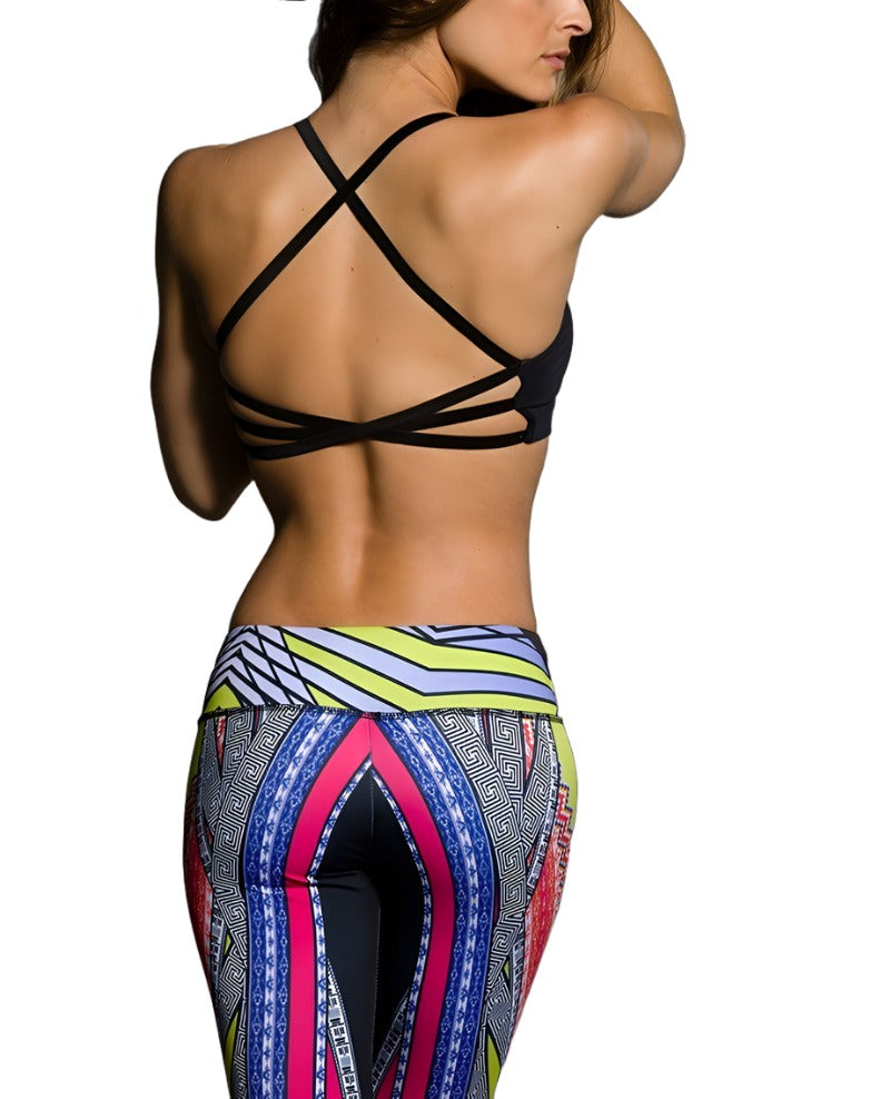 Onzie Hot Yoga X Back Elastic Bra Top 377 - Black View