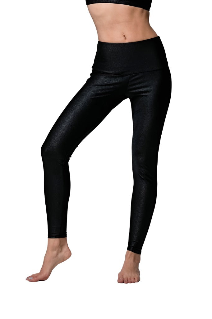 Onzie Hot Yoga High Rise Legging 228 Black Sparks - front view