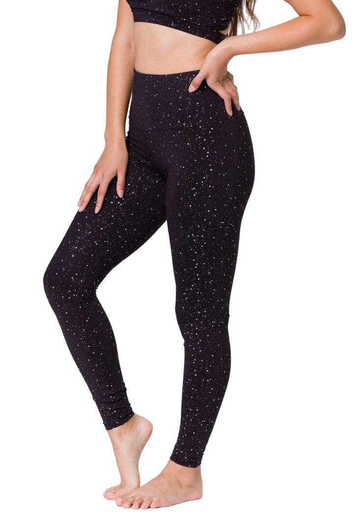 Onzie Hot Yoga High Rise Legging 228 - Enlightened Foil - front view
