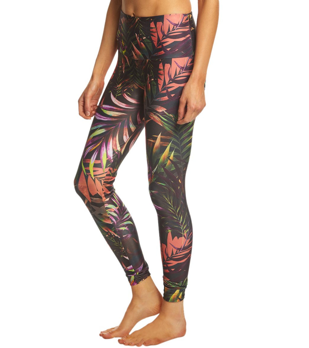 Women's ONZIE FLOW Leggings Aloha Tropical Multi Color Training Yoga Size  S/M