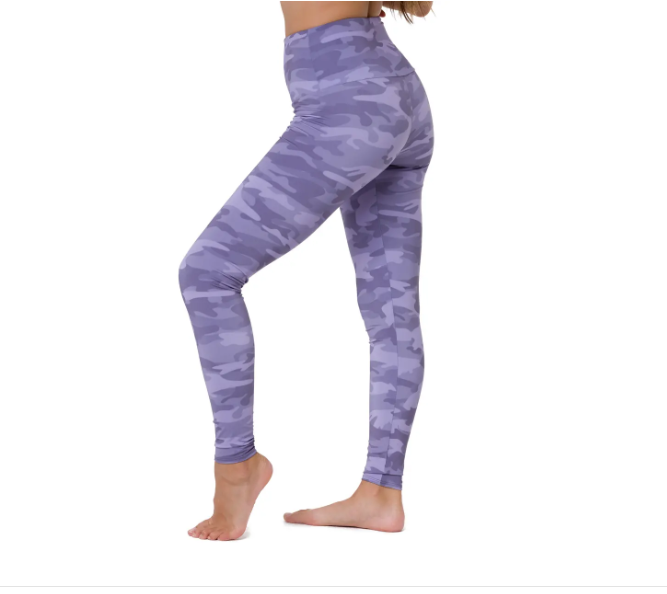 Onzie Hot Yoga High Rise Legging 228 - Lavender Camo - side view