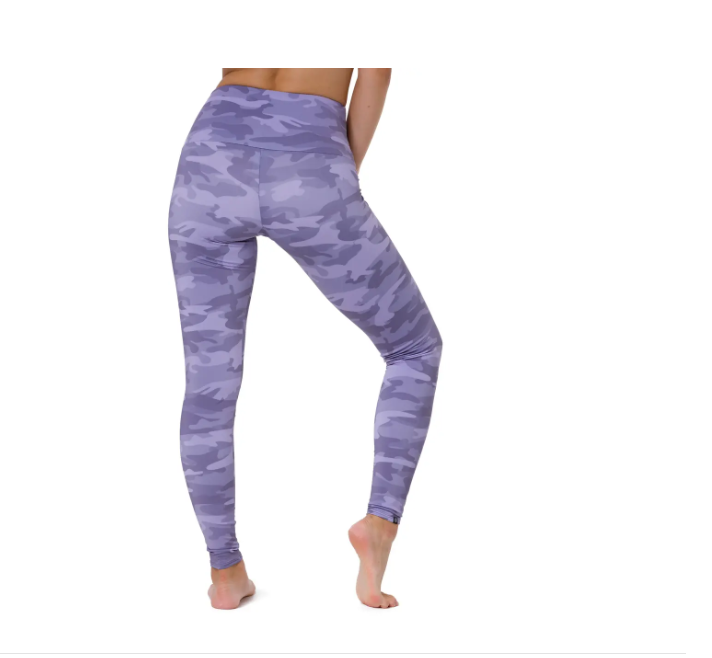 Onzie Hot Yoga High Rise Legging 228 - Lavender Camo - rear view