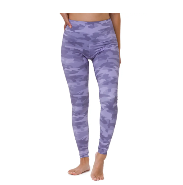 Onzie Hot Yoga High Rise Legging 228 - Lavender Camo - front view