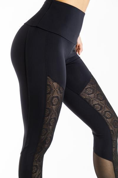 Onzie Hot Yoga Fierce Legging 294 - Diamond Geo - side view