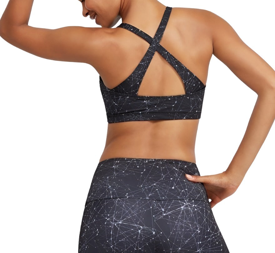 Onzie Hot Yoga Open Heart Bra 3039 - Night Sky - Back View