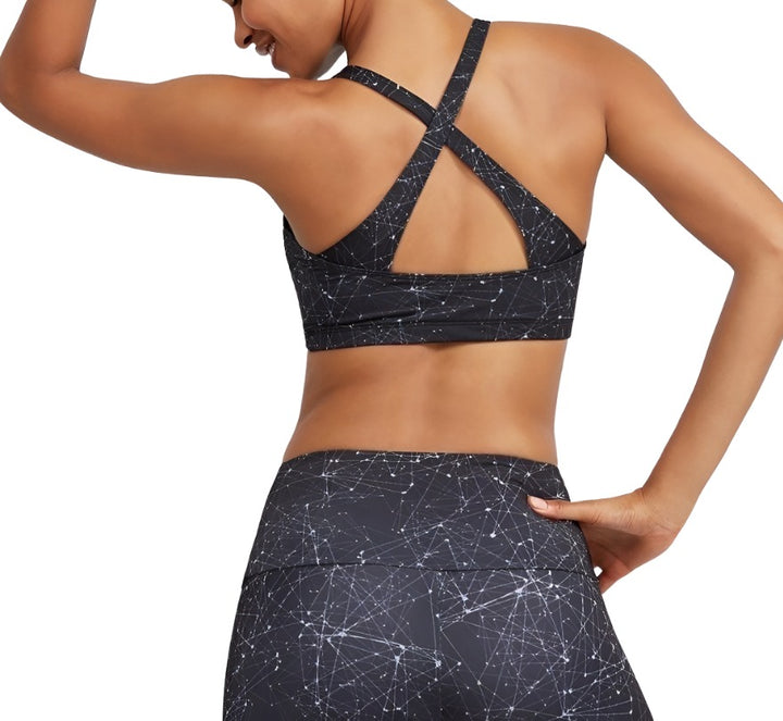 Onzie Hot Yoga Open Heart Bra 3039 - Night Sky - Back View