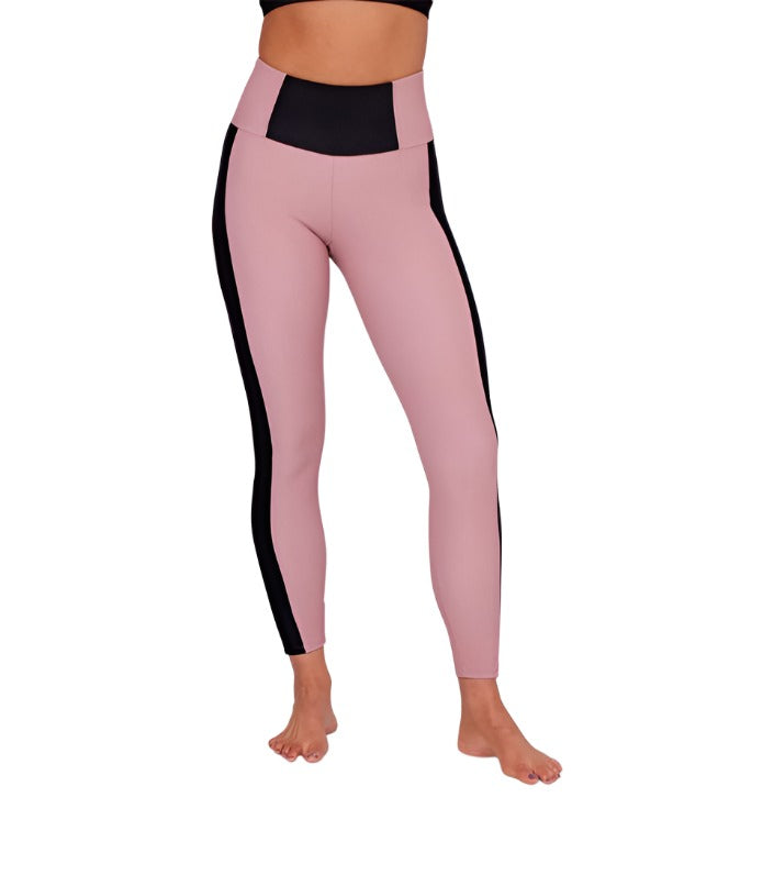 Onzie Flow Color Block Legging 2296 - Antique Rose Combo