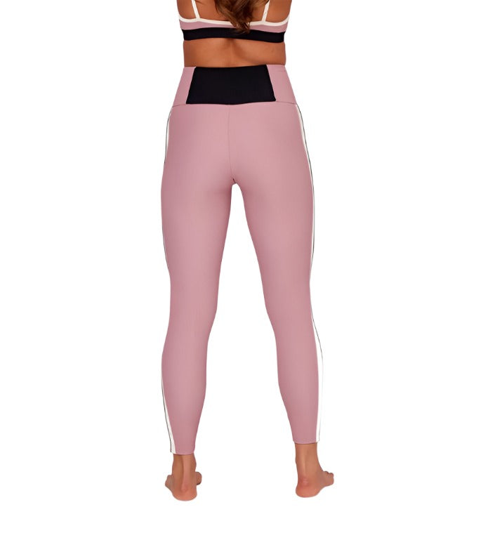 Onzie Flow Color Block Legging 2296 - Antique Rose Combo - Back View