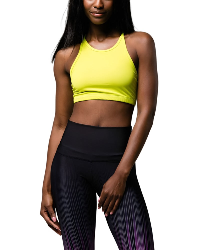 Onzie Flow Spirit Bra 3040 Black - Citron - front view