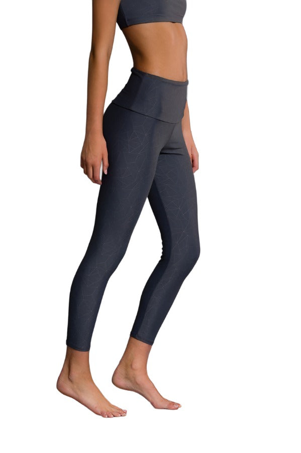 Onzie Flow High rise Basic Capri 2029 Slate Geo - Side View