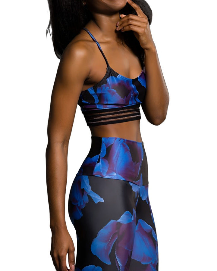 Onzie Ritz Yoga Sports Bra 3077 - Midnight Anemone - side view