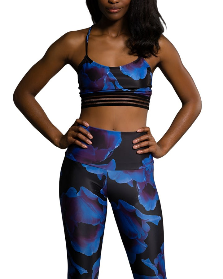 Onzie Ritz Yoga Sports Bra 3077 - Midnight Anemone - front view