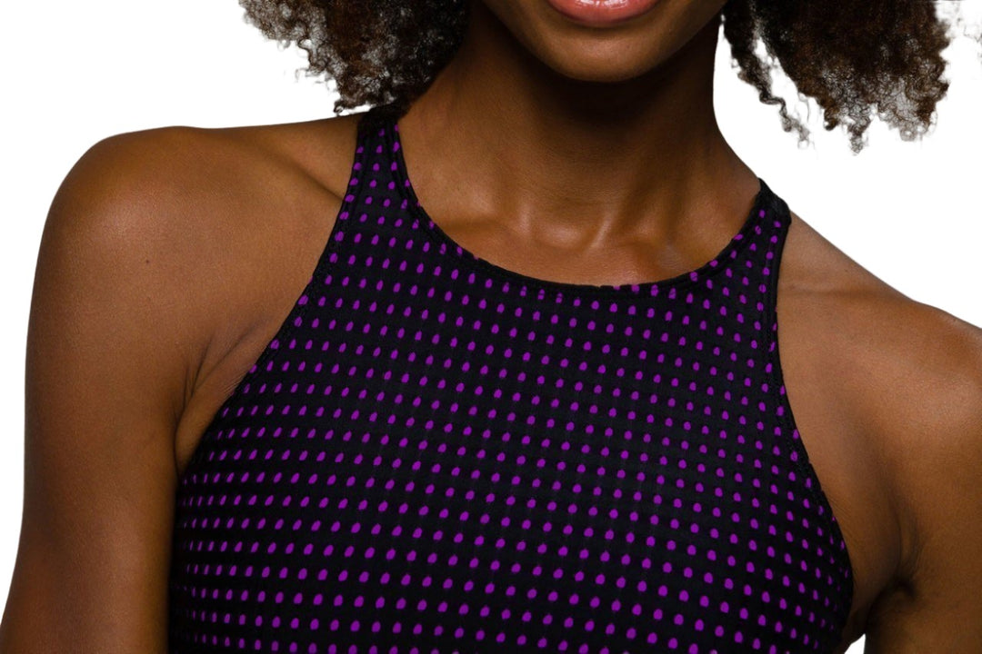 Onzie Flow Heart Bra 3082 Electric Purple - closeup