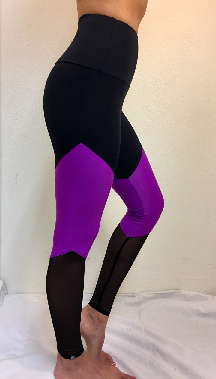 Onzie High Rise Track Legging 2046 - Electric Purple - side alt view